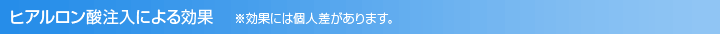 ヒアルロン酸注入による効果（※効果には個人差があります。）